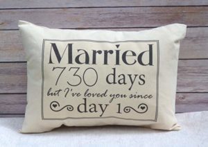 Cotton Duck Fabric Pillow For Her - 2 Year Anniversary Gifts