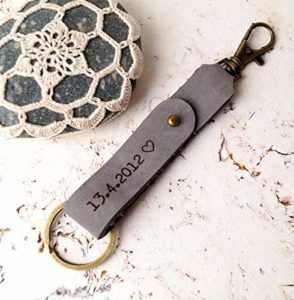 Personalized Leather Keychain Gift For Him