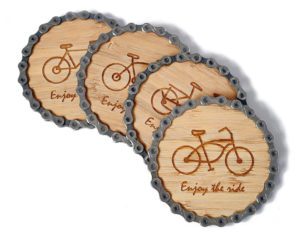 Bike Chain Bamboo Coaster Gifts For Cyclists