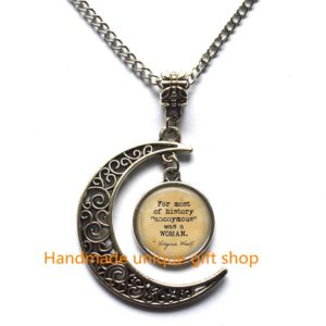 Crescent Moon Necklace Gift For Girl Writers