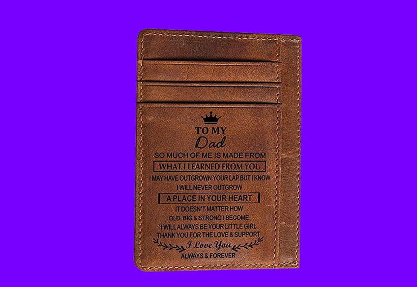 Engraved Leather Wallet - Gifts For Dad