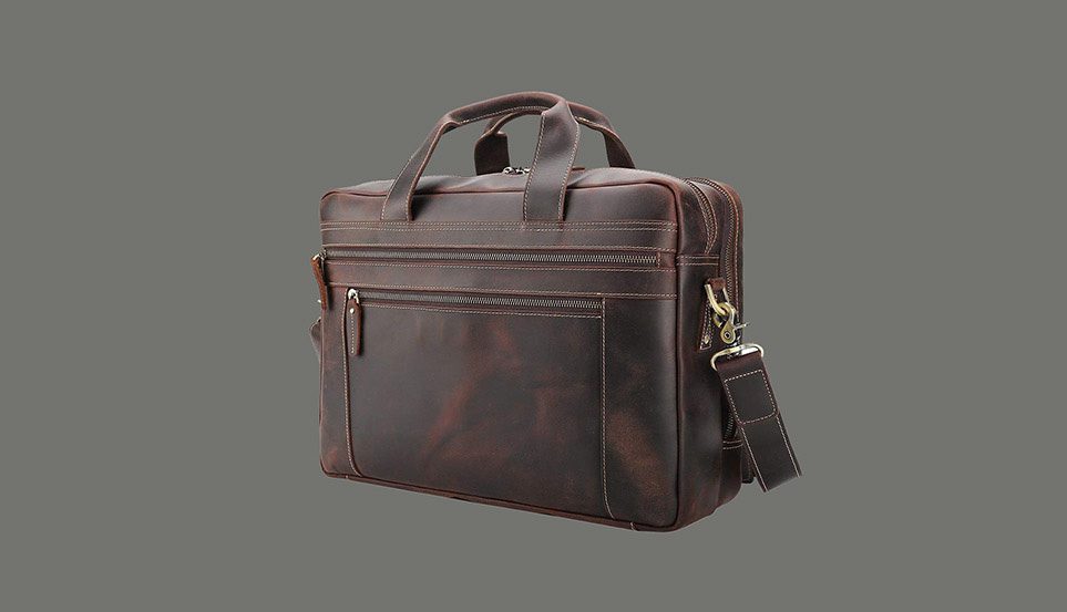 Men Leather Messenger Bag - 6th Wedding Anniversary Gifts