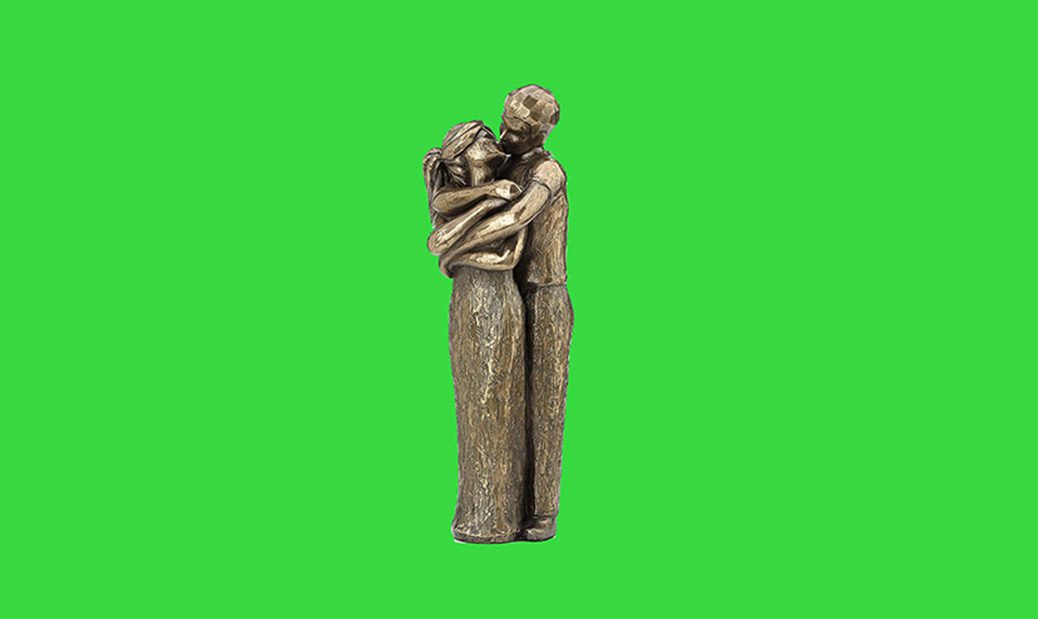 Lovers Kissing Sculpture - 8 year anniversary gifts