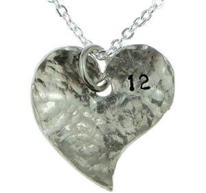 12th Year Anniversary Heart Necklace