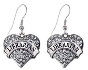 Library Heart Charm Earrings