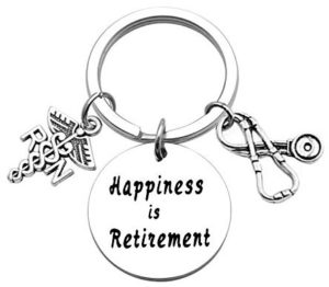 Happiness is Retirement Keychain
