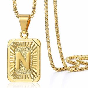 Initial Letter N Pendant Necklace