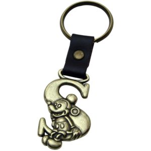 Mickey Mouse Letter S Brass Key Chain - Adult Gifts That Start With S