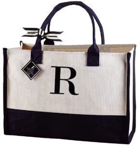 R-Initial Canvas Tote