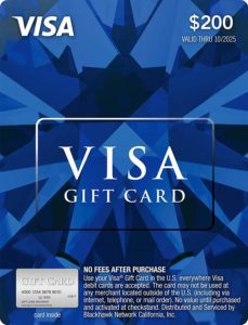 E Visa Gift Card