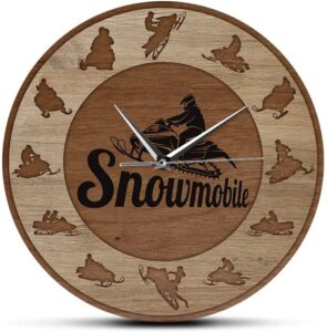 Snowmobile Riders Wall Clock Gifts