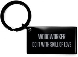 Woodworker Black Keychain Gift For Fathers