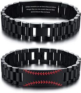 Baseball Player Stainless Steel Wristband Gift Ideas