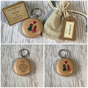 Mother and Daughter Key Ring