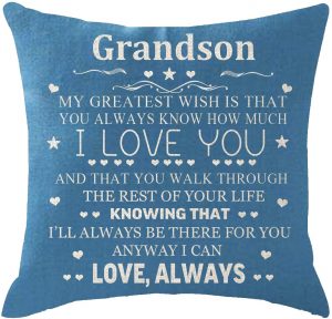 Grandson Inspirational Words Pillow Case