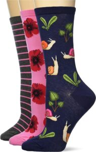 Girl's Snail Floral Crew Socks