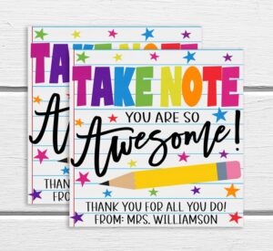 Note Card Gifts For Daycare Teachers