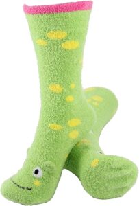Fuzzy Frog Crew Socks