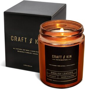 Leather Scented Soy Candle for women